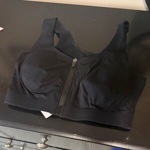 ZYIA Black Zip-Front Sports Bra
